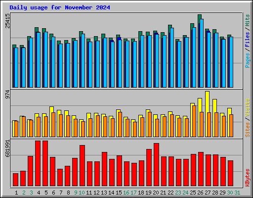 Daily usage for November 2024