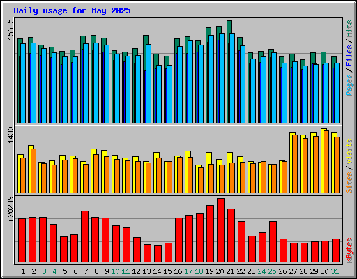 Daily usage for May 2025